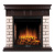 Портал Firelight Bricks Wood Classic камень коричневый, шпон темный дуб