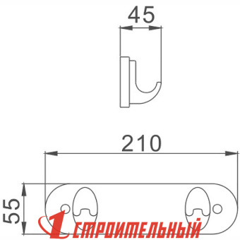 Крючок хромированный двойной НВ1505-2
