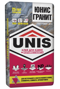 Клей плиточный ЮНИС ГРАНИТ 25кг
