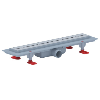 Трап линейный пластиковый АНИ Пласт TLQ1545M DN40 с сухим затвором и матовой решёткой Киль 450х62 мм