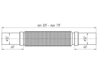 Гибкая труба АНИ Пласт K303 32х32/305-715 мм