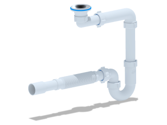 Сифон для раковины АНИ Пласт DB5015 1 1/4 дюйма 32 мм с гибкой трубой 32х32/40 мм