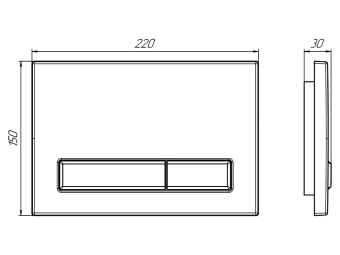 Клавиша смыва АНИ Пласт WPG1400G для инсталляции белая глянцевая прямоугольная (старый артикул WP1400)