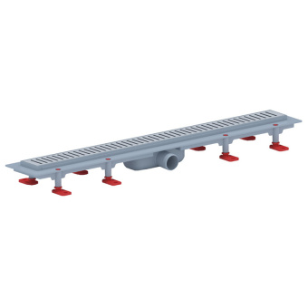 Трап линейный пластиковый АНИ Пласт TLQ1475M DN40 с сухим затвором и матовой решёткой Бимс 750х62 мм