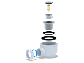 Сифон для душевого поддона АНИ Пласт E410CLS 1 1/2 дюйма 50 мм хром клик-клак с сеткой