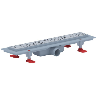 Трап линейный пластиковый АНИ Пласт TLQ1345M DN40 с сухим затвором и матовой решёткой Бриз 450х62 мм