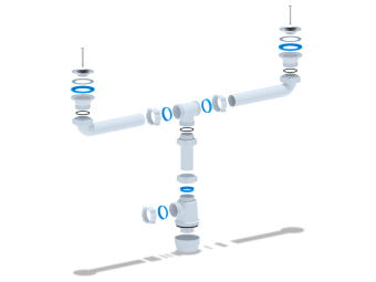 Сифон для мойки АНИ Пласт Грот A3000 1 1/2 дюйма 40 мм двойной