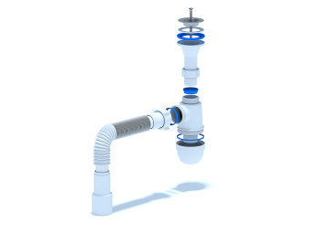 Сифон для раковины АНИ Пласт C2015 1 1/4 дюйма 40 мм с гибкой трубой 40х40/50 мм