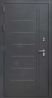 Дверь входная уличная Страж T1 Термо, цвет Букле Графит, панель - 3k yodoors-t1 цвет Белоснежная мягкая шагрень