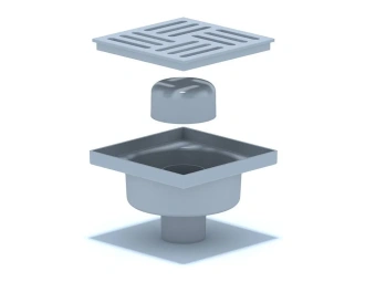 Трап вертикальный нерегулируемый АНИ Пласт TA5210 выпуск 50 мм с решеткой из пластика 150х150 мм