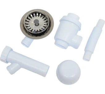 Сифон для мойки АНИ Пласт Грот A1042SPDIY 3 1/2 дюйма 40 мм с круглым и прямоугольным переливом и отводом для стиральной машины