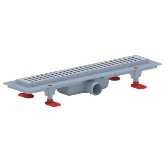 Трап линейный пластиковый АНИ Пласт TLQ1445M DN40 с сухим затвором и матовой решёткой Бимс 450х62 мм