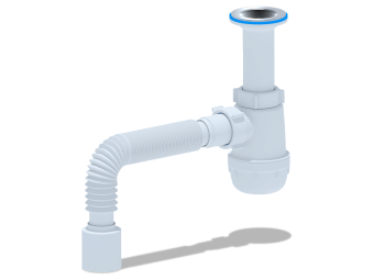 Сифон для мойки АНИ Пласт Грот A0510 1 1/2 дюйма 40 мм с гибкой трубой 40х50 мм