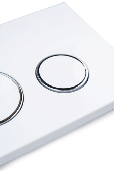 Клавиша АНИ Пласт для системы скрытой установки унитаза глянцевая белая, обод хром, клавиша белый глянец WPG2010G