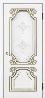 Дверь межкомнатная Каталония эмаль белая остекленная