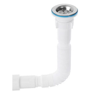 Сифон для мойки АНИ Пласт G706 80х40/50 мм гофрированный 396-706 мм