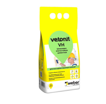 Шпатлевка Vetonit VH цементная шпаклевка белая 5кг