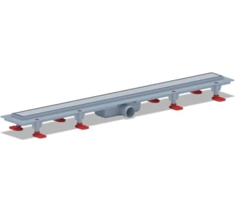 Трап линейный пластиковый АНИ Пласт TL1185M выпуск 40 мм решётка Штиль матовая нержавеющая сталь 850 мм