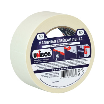 28139 Малярная клейкая лента UNIBOB 50мм*50м белая (18/36)