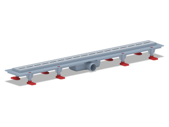 Трап линейный пластиковый АНИ Пласт TL1585M выпуск 40 мм решётка Киль матовая нержавеющая сталь 850 мм