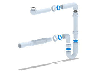Сифон для раковины АНИ Пласт DB5025 1 1/4 дюйма 32 мм без выпуска с гибкой трубой 32х32/40 мм