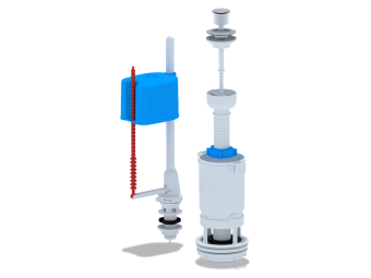 Набор с нижней подводкой АНИ Пласт WC4550M 1/2 дюйма с пластиковым штуцером эконом шток металлизированный