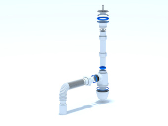 Сифон для раковины АНИ Пласт C1005 1 1/4 дюйма 40 мм с гибкой трубой 40х40 мм