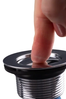 Сифон для ванны АНИ Пласт EC255 1 1/2 дюйма 40 мм клик-клак с переливом и гибкой трубой 40х50 мм