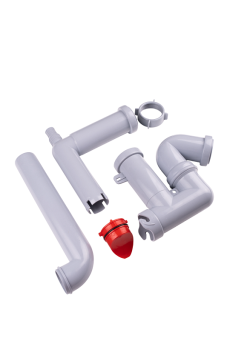 Cифон для мойки АНИ Пласт F серия F5320 1 1/2 дюйма 40 мм смещенный с отводом для стиральной машины без выпуска