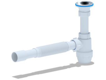 Cифон для раковины АНИ Пласт Юнг BM1015 1 1/4 дюйма 32 мм c гибкой трубой 32х32/40 мм