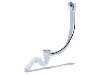 Перелив полуавтомат с прямоточным сифоном АНИ Пласт EM313 1080 мм с переходной трубой 45 градусов 40х50 мм