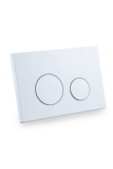 Клавиша АНИ Пласт для системы скрытой установки унитаза глянцевая белая, обод сатин, клавиша белый глянец WPG2040G