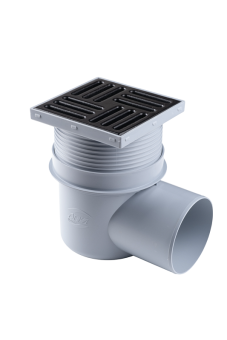 Трап для душа АНИ Пласт TQ1616 DN110 горизонтальный регулируемый с сухим затвором и решёткой из чугуна 150х150 мм