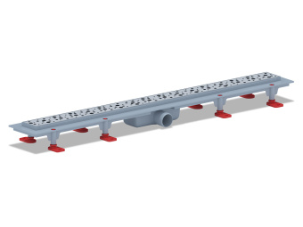 Трап линейный пластиковый АНИ Пласт TL1385M выпуск 40 мм решётка Бриз матовая нержавеющая сталь 850 мм