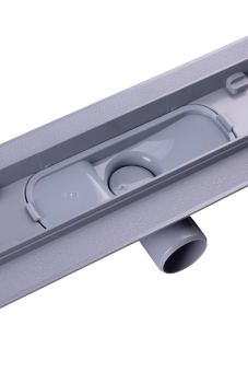 Трап линейный пластиковый АНИ Пласт TLQ1365M DN40 с сухим затвором и матовой решёткой Бриз 650х62 мм