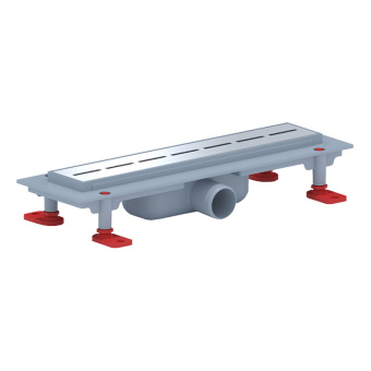 Трап линейный пластиковый АНИ Пласт TLQ1535G DN40 с сухим затвором и глянцевой решёткой Киль 350х62 мм