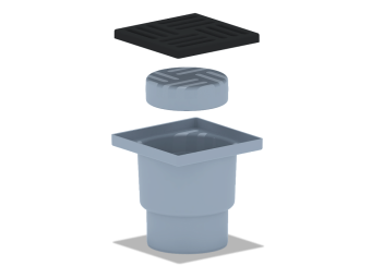 Трап для душа АНИ Пласт TQ1216 DN110 вертикальный нерегулируемый с сухим затвором и решёткой из чугуна 150х150 мм