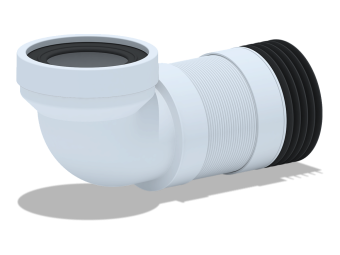 Удлинитель гибкий для унитаза АНИ Пласт K719R угол 90 градусов 280-550 мм