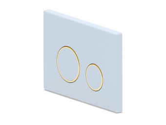 Клавиша АНИ Пласт для системы скрытой установки унитаза глянцевая белая, обод золото, клавиша белый глянец WPG2050G