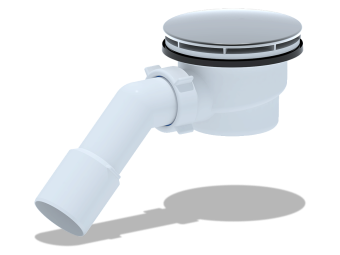 Сифон для душевого поддона АНИ Пласт E321VAL 1 1/2 дюйма 90 мм вальцовка с переходной трубой 45° 40/50 мм