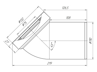 Труба фановая АНИ Пласт W4220 110 мм 45 градусов