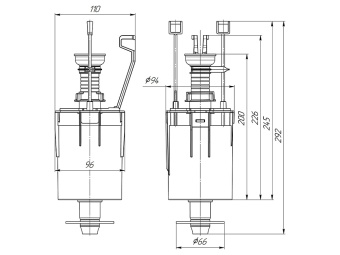 Арматура сливная АНИ Пласт WCM0109 двухрежимная для бачка инсталляции