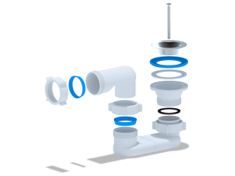 Сифон для душевого поддона АНИ Пласт E010 1 1/2 дюйма 40 мм плоский