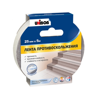 54804 Клейкая лента противоскольжения UNIBOB 25мм*5м прозрачный (11/44)