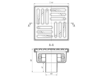 Трап для душа АНИ Пласт TQ5212 DN50 нерегулируемый с сухим затвором и решёткой из нержавеющей стали 150х150 мм