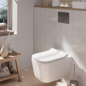 Клавиша смыва для скрытой инсталляции унитаза, АНИ Пласт, квадратная, матовый хром, WP1611