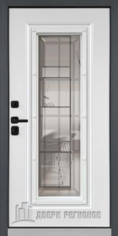 Дверь входная уличная RX-10 Термо, цвет Муар ral 7024, панель - rx-10 цвет ПВХ Белая матовая