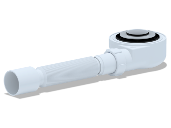 Сифон для душевого поддона АНИ Пласт E455CL 1 1/2 дюйма 50 мм клик-клак с гибкой трубой 40х50 мм