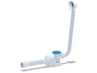 Сифон для ванны АНИ Пласт Бриг EC655S 1 1/2 дюйма 40 мм клик-клак с сеткой с переливом и гибкой трубой 40х50 мм