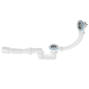 Сифон для ванны АНИ Пласт C6055 1 1/2 дюйма 40 мм с гибкой трубой 40х50 мм